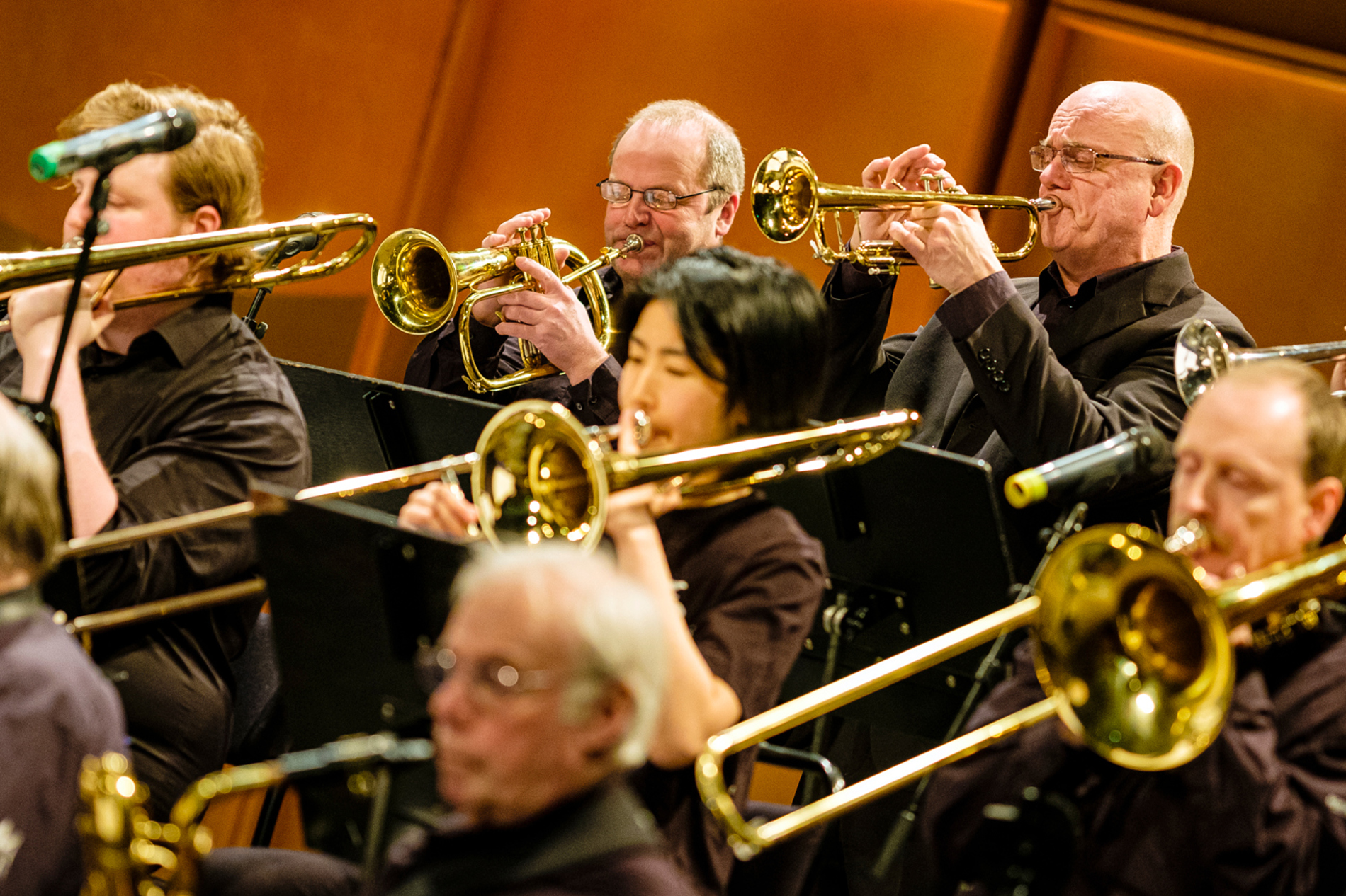 Del av en orkester med bassinstrument